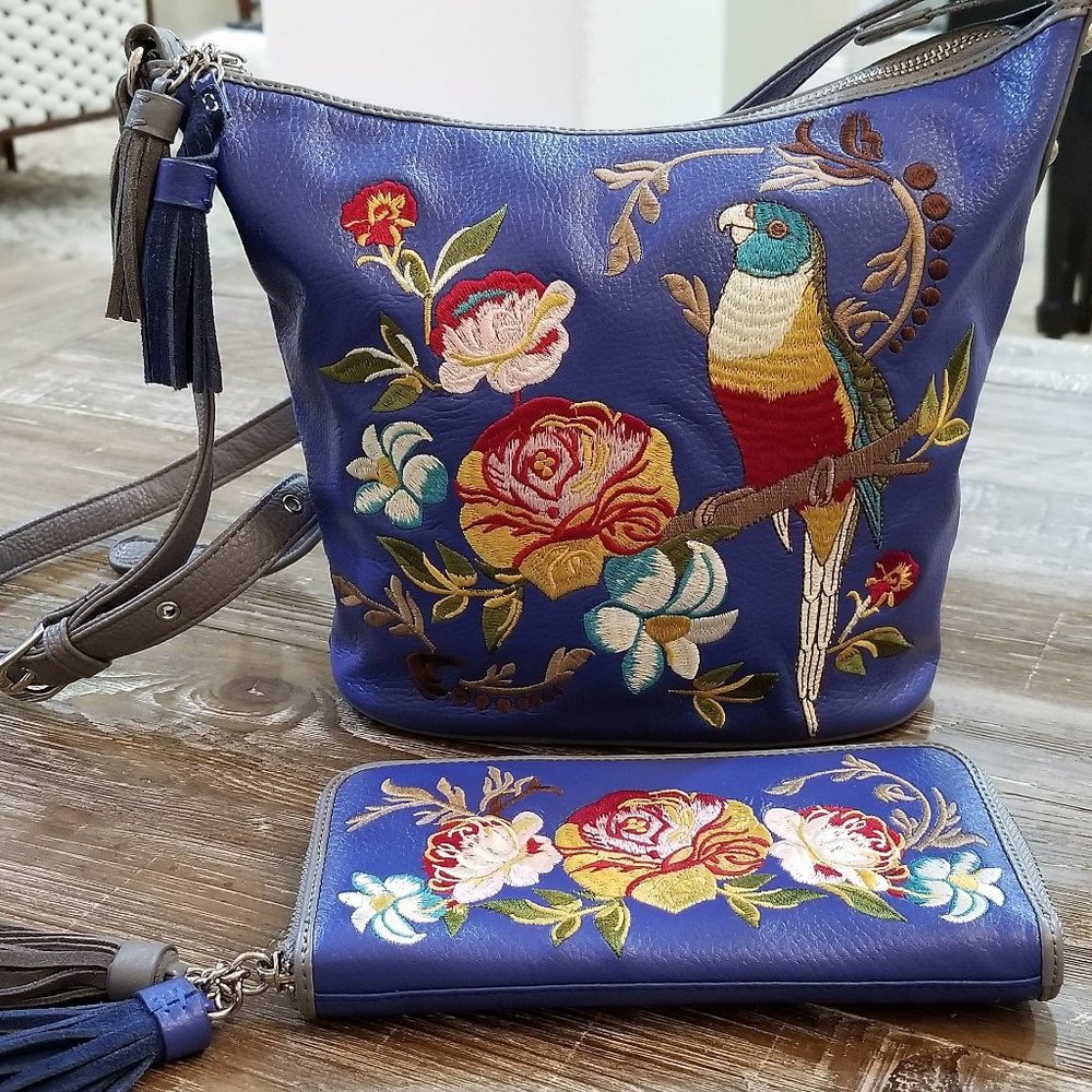 Sharif “Island Parrot” Bag WITH Matching Wallet